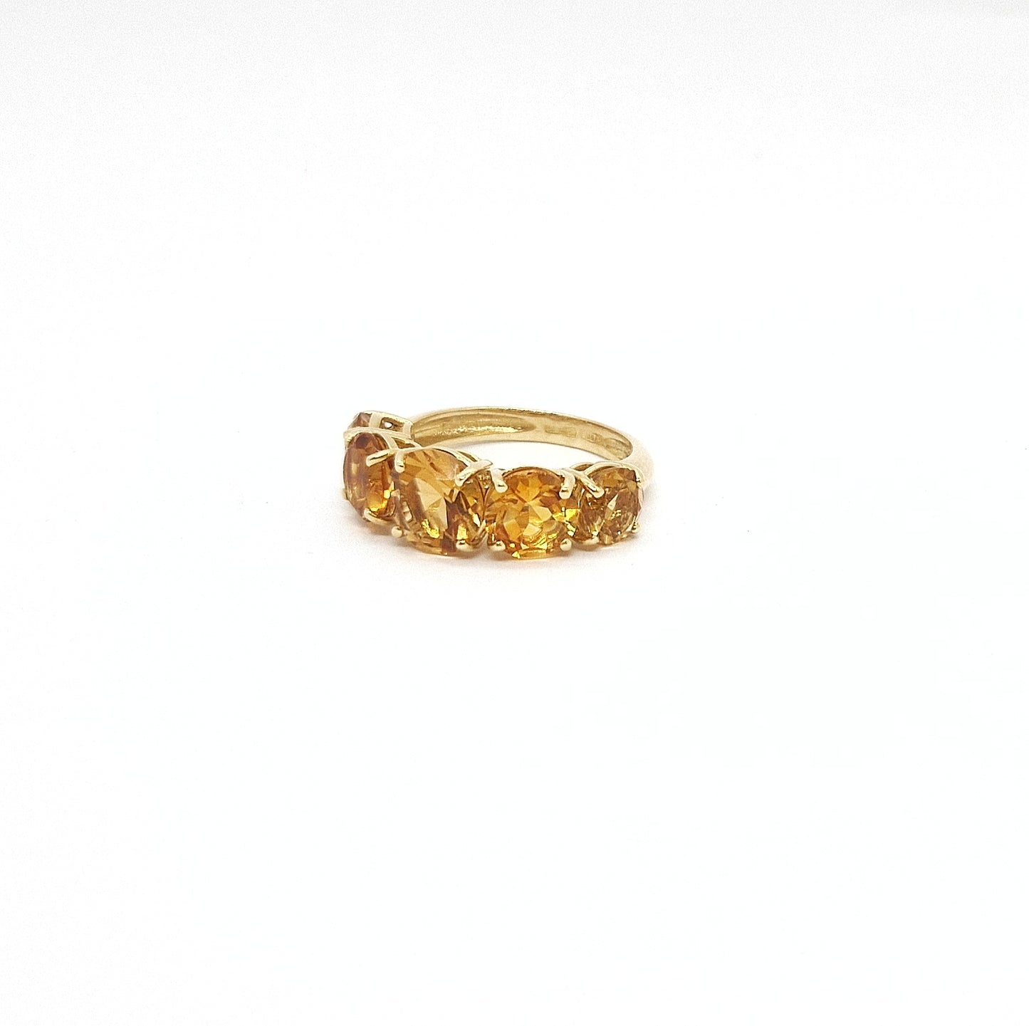 Anello con quarzo citrino in oro giallo 18 kt