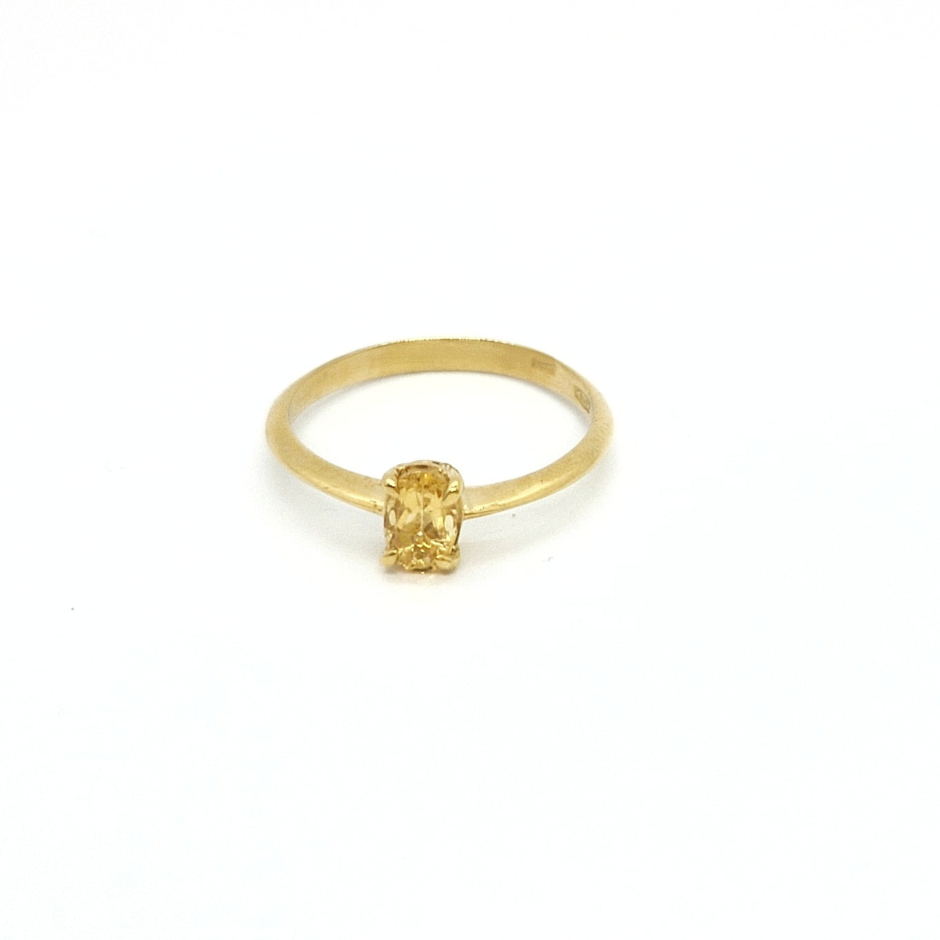 Anello con quarzo citrino in oro giallo 18 kt