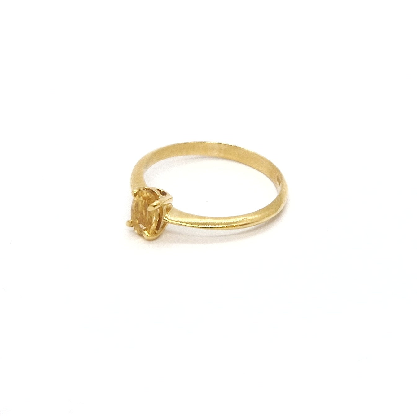 Anello con quarzo citrino in oro giallo 18 kt