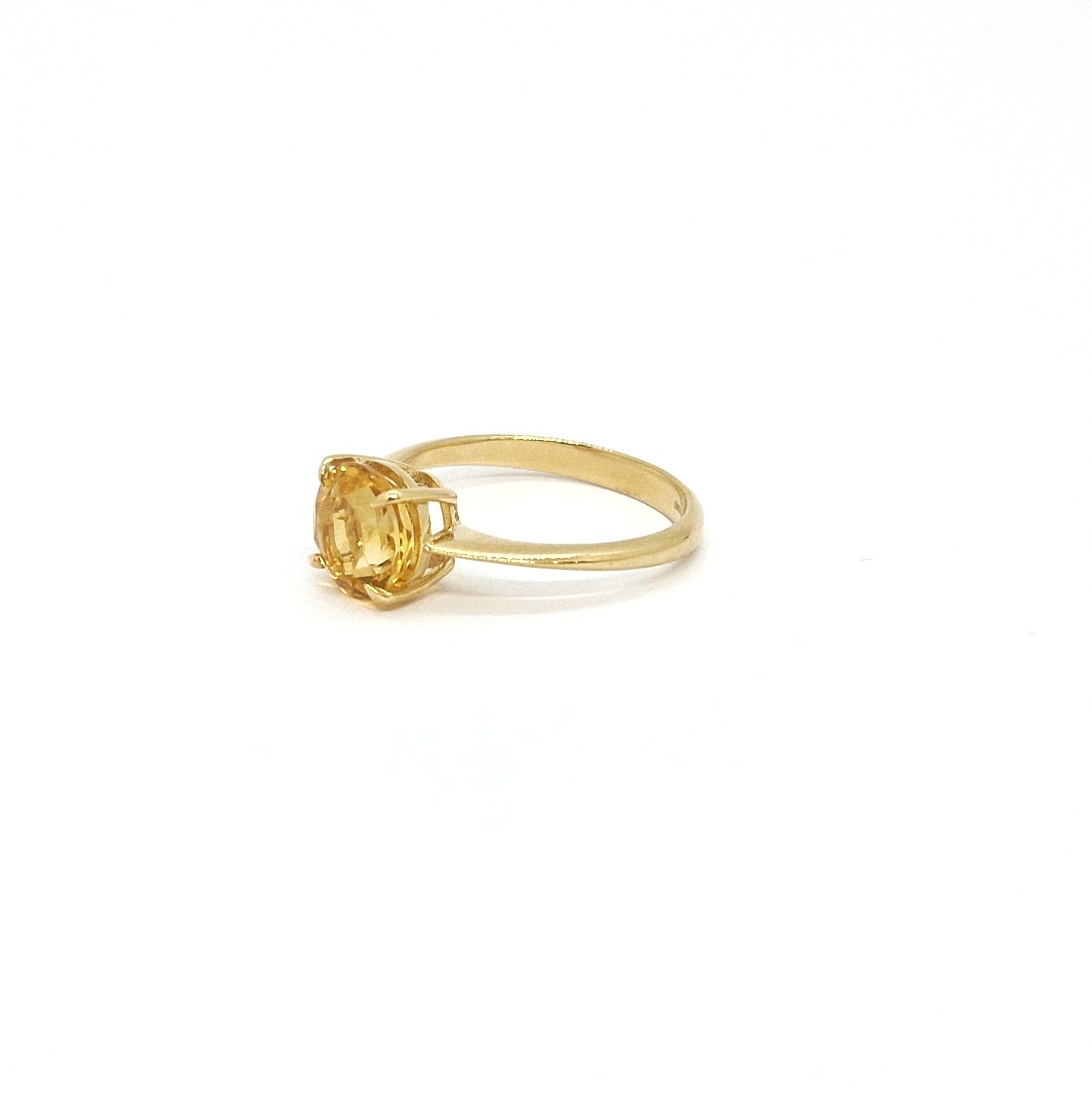 Anello con quarzo citrino in oro giallo 18 kt