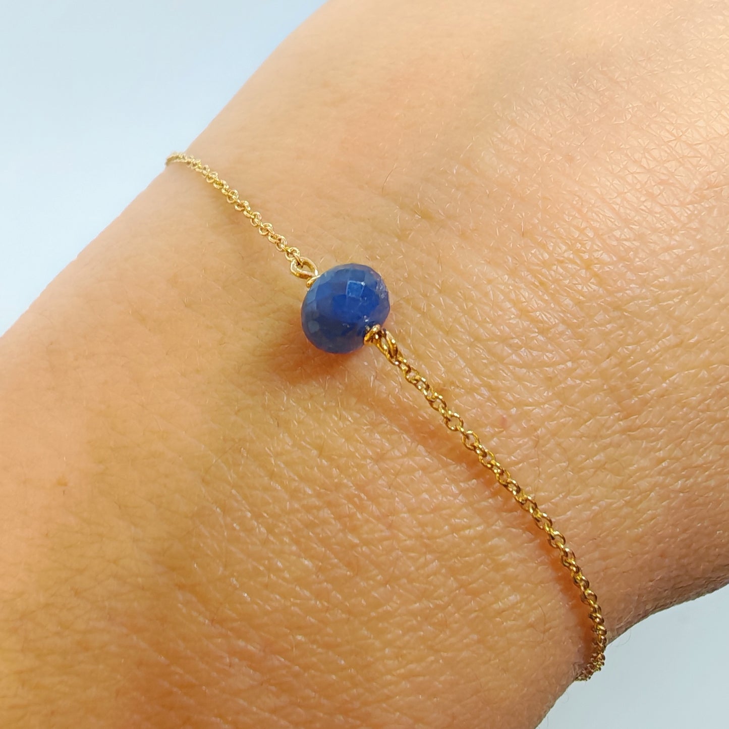Bracciale in oro giallo 18 kt con zaffiro