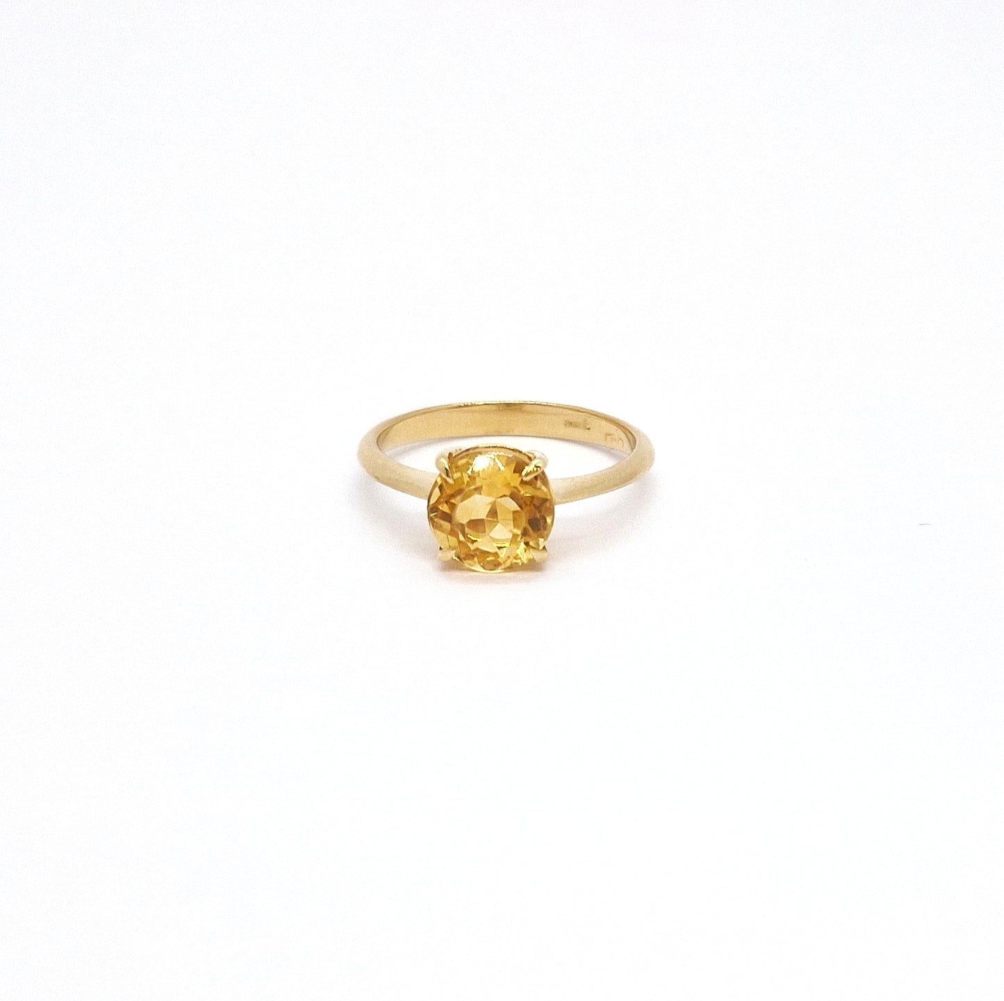 Anello con quarzo citrino in oro giallo 18 kt