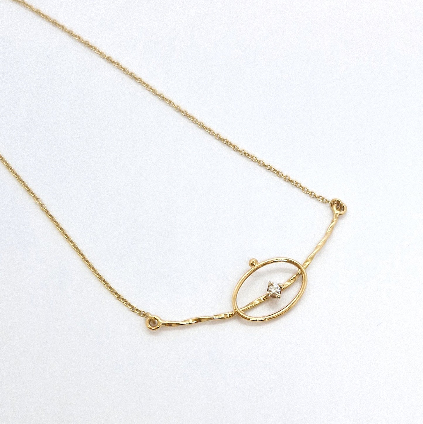 Collana con diamanti in oro giallo 18 kt